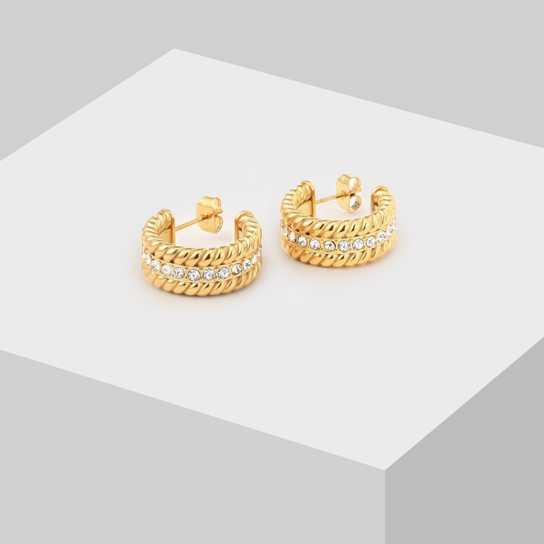 Pavé Hoops Earrings